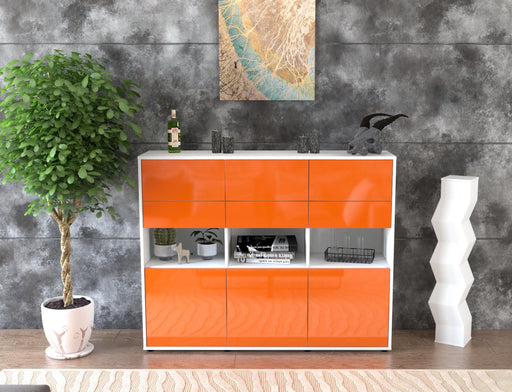 Highboard Tiziana, Orange Front (136x108x35cm) - Dekati GmbH