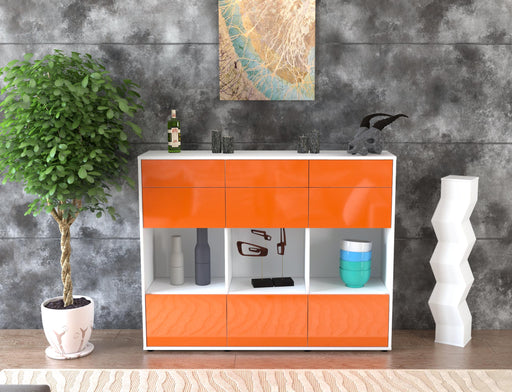 Highboard Tonja, Orange Front (136x108x35cm) - Dekati GmbH