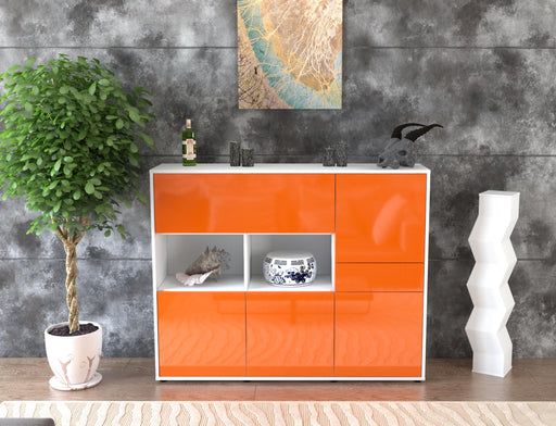 Highboard Valeria, Orange Front (136x108x35cm) - Dekati GmbH
