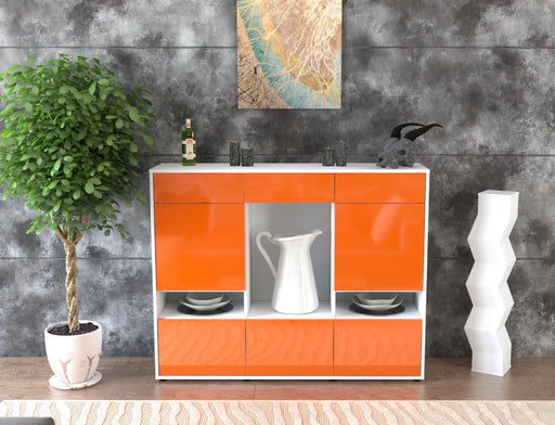 Highboard Viola, Orange Front (136x108x35cm) - Dekati GmbH