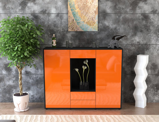 Highboard Marilena, Orange Front (136x108x35cm) - Dekati GmbH