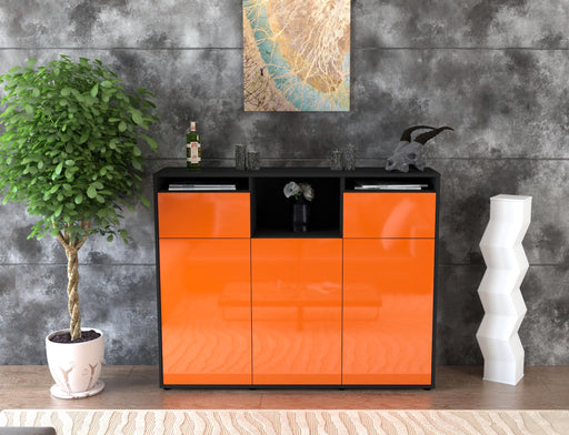 Highboard Melena, Orange Front (136x108x35cm) - Dekati GmbH