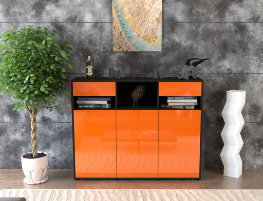 Highboard Mena, Orange Front (136x108x35cm) - Dekati GmbH