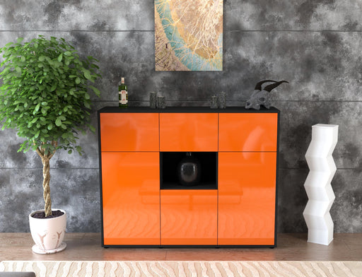 Highboard Milena, Orange Front (136x108x35cm) - Dekati GmbH