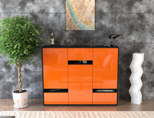 Highboard Mirella, Orange Front (136x108x35cm) - Dekati GmbH