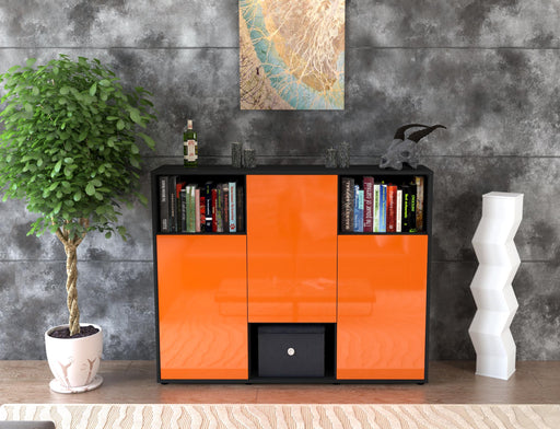 Highboard Momo, Orange Front (136x108x35cm) - Dekati GmbH