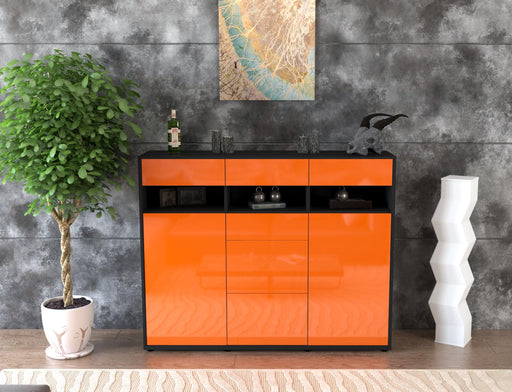 Highboard Ylenia, Orange Front (136x108x35cm) - Dekati GmbH