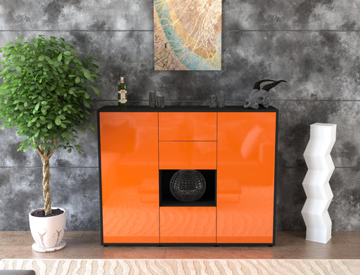 Highboard Nikolina, Orange Front (136x108x35cm) - Dekati GmbH