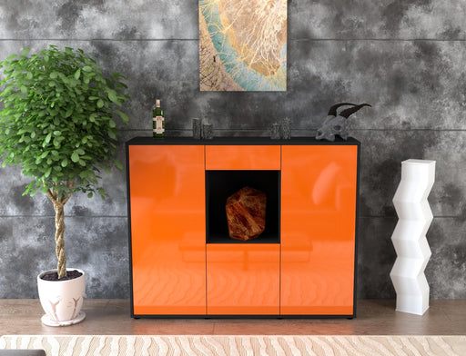 Highboard Peppina, Orange Front (136x108x35cm) - Dekati GmbH