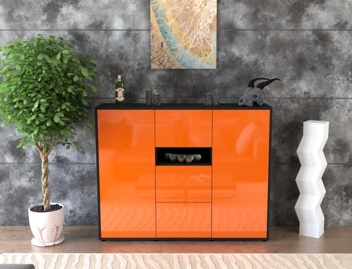 Highboard Quinta, Orange Front (136x108x35cm) - Dekati GmbH