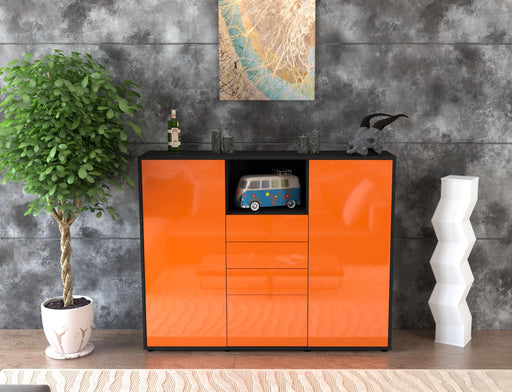 Highboard Rebecca, Orange Front (136x108x35cm) - Dekati GmbH