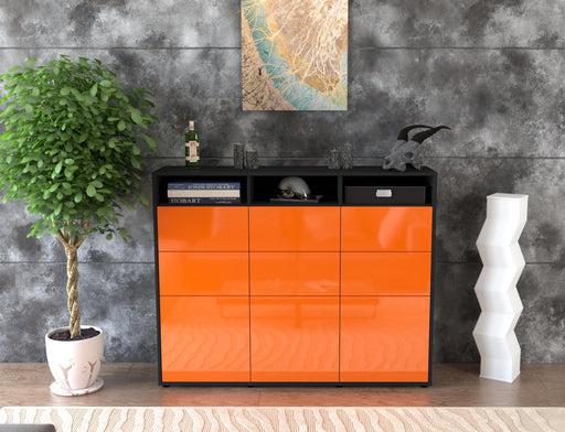 Highboard Tatiana, Orange Front (136x108x35cm) - Dekati GmbH