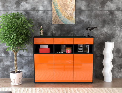 Highboard Tina, Orange Front (136x108x35cm) - Dekati GmbH