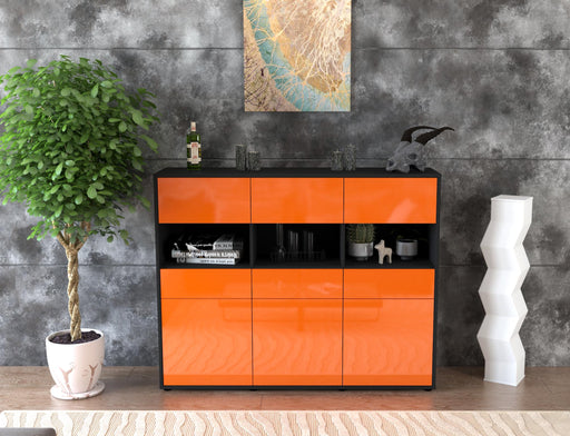 Highboard Tizia, Orange Front (136x108x35cm) - Dekati GmbH