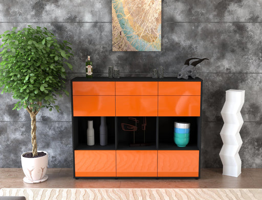 Highboard Tonja, Orange Front (136x108x35cm) - Dekati GmbH