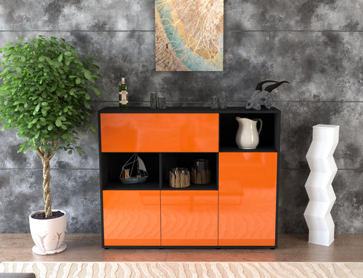 Highboard Valenzia, Orange Front (136x108x35cm) - Dekati GmbH