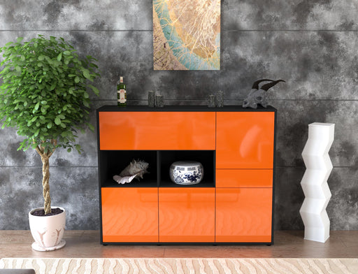 Highboard Valeria, Orange Front (136x108x35cm) - Dekati GmbH