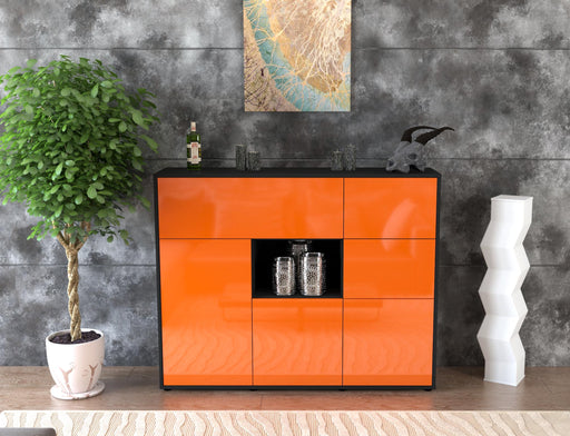 Highboard Verena, Orange Front (136x108x35cm) - Dekati GmbH