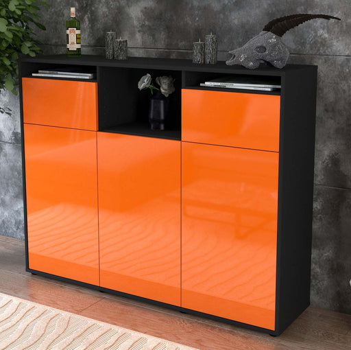 Highboard Melena, Orange Studio (136x108x35cm) - Dekati GmbH