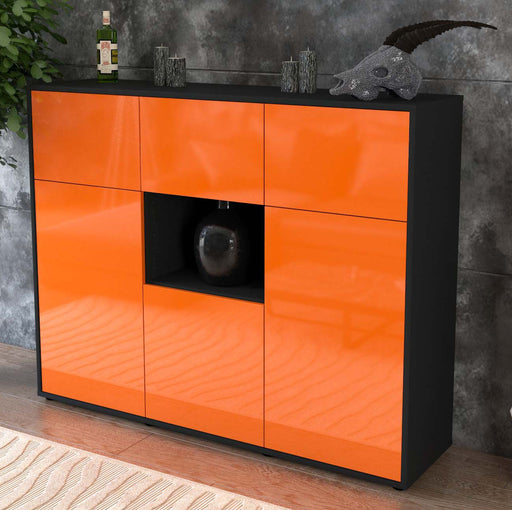 Highboard Milena, Orange Studio (136x108x35cm) - Dekati GmbH