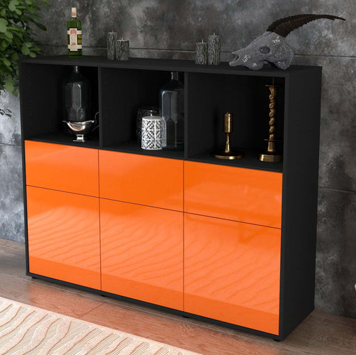 Highboard Theresia, Orange Studio (136x108x35cm) - Dekati GmbH