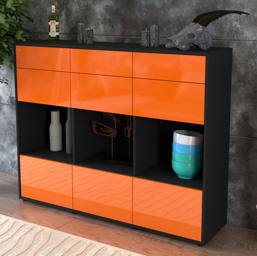 Highboard Tonja, Orange Studio (136x108x35cm) - Dekati GmbH