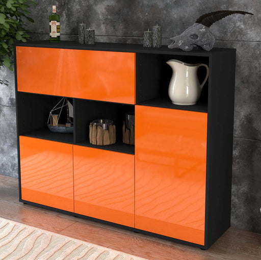 Highboard Valenzia, Orange Studio (136x108x35cm) - Dekati GmbH