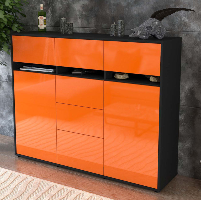Highboard Viviana, Orange Studio (136x108x35cm) - Dekati GmbH