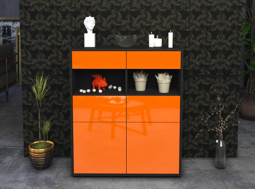 Highboard Karolin, Orange Front (92x108x35cm) - Dekati GmbH
