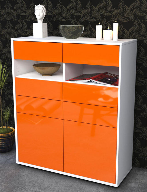 Highboard Jolina, Orange Seite (92x108x35cm) - Dekati GmbH