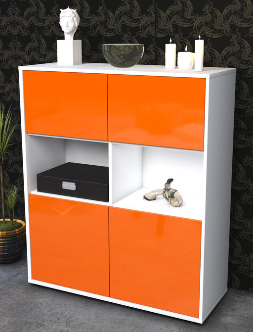 Highboard Katyna, Orange Seite (92x108x35cm) - Dekati GmbH