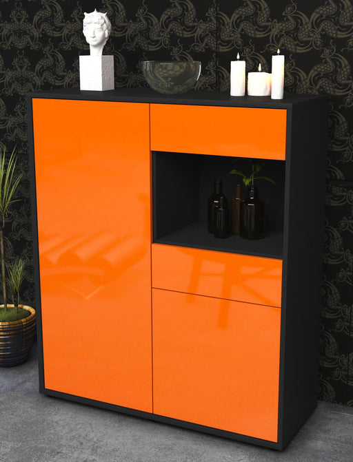 Highboard Leoni, Orange Seite (92x108x35cm) - Dekati GmbH