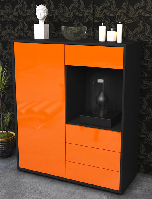 Highboard Lorella, Orange Seite (92x108x35cm) - Dekati GmbH
