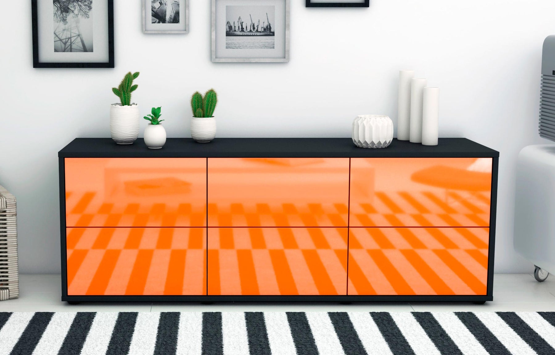 Lowboard Alva, Orange (136x49x35cm)