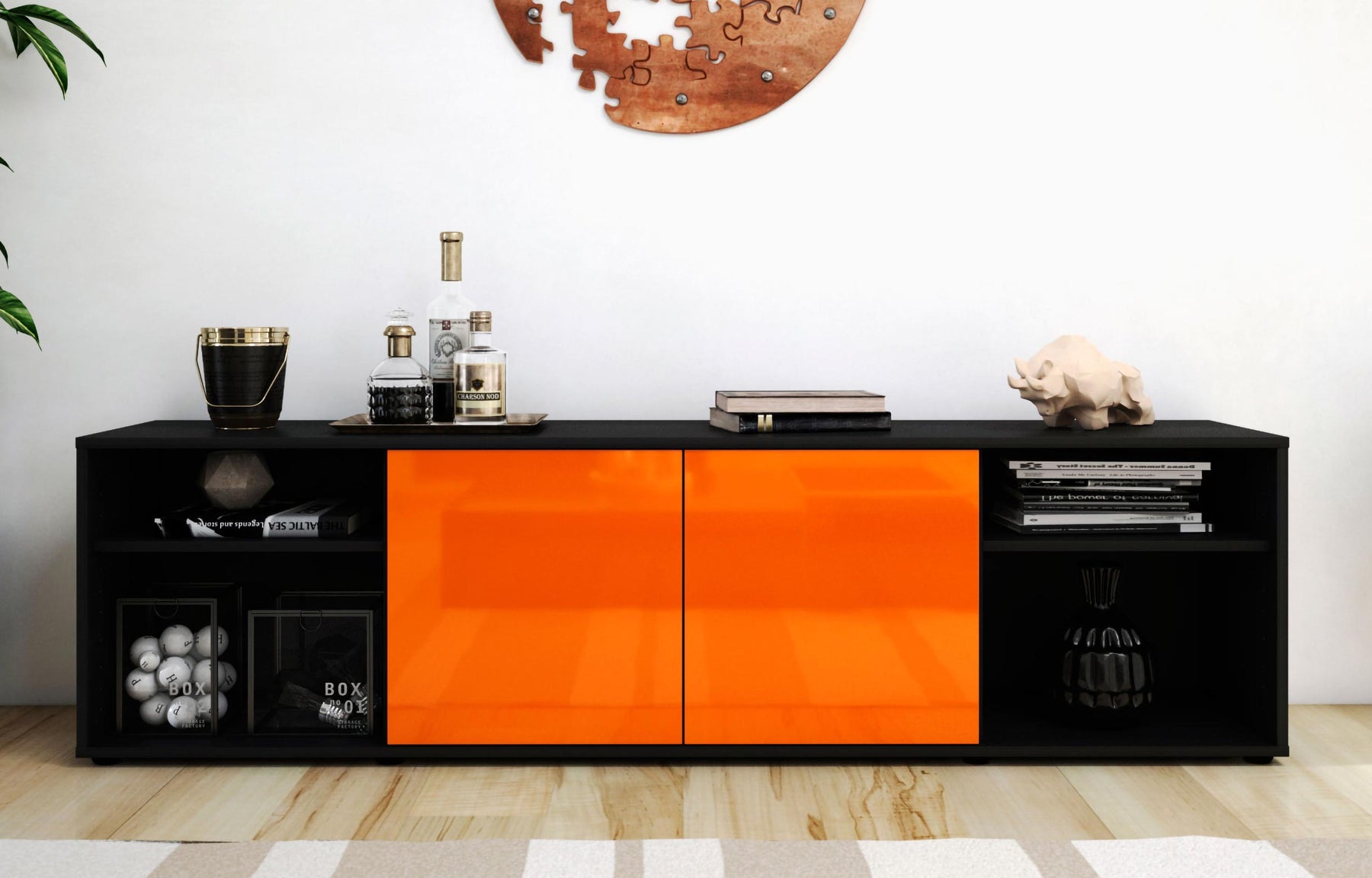 Lowboard Asimo, Orange (180x49x35cm)
