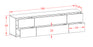 Lowboard Assunta, Beton (180x49x35cm)