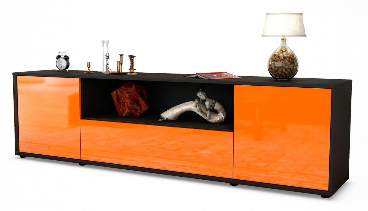 Lowboard Arbnora, Orange (180x49x35cm)
