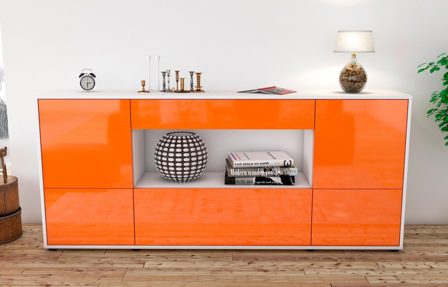 Sideboard Elodie, Orange (180x79x35cm)