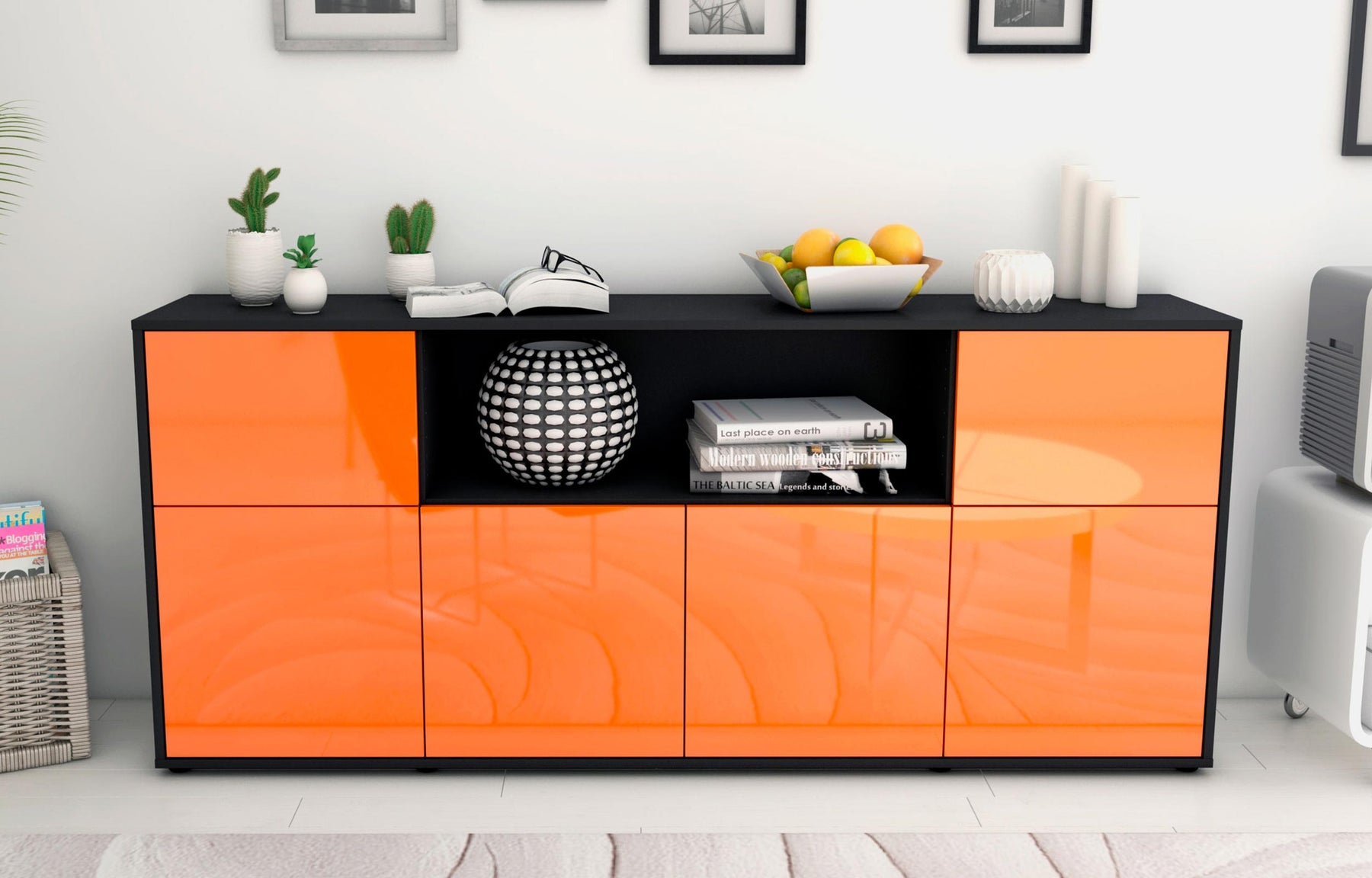 Sideboard Ermentrude, Orange (180x79x35cm)