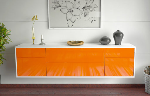 Lowboard Chula Vista, Orange, hängend (180x49x35cm)