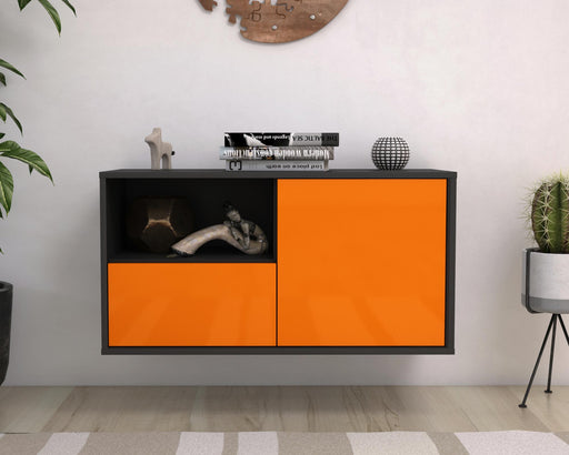 Lowboard Phoenix, Orange, hängend (92x49x35cm)