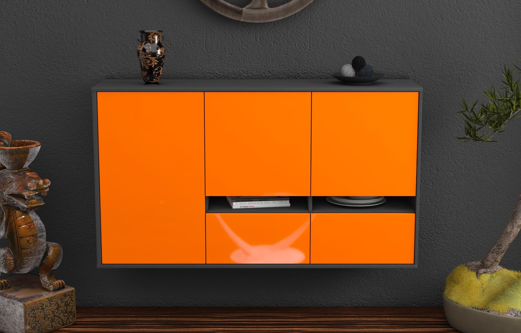 Sideboard Lancaster, Orange, hängend (136x79x35cm)