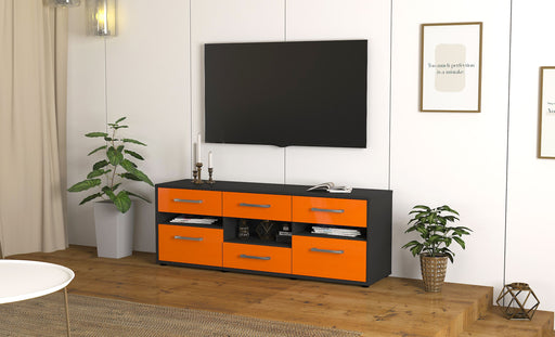 Lowboard Annamaria, Orange Front (136x49x35cm) - Dekati GmbH