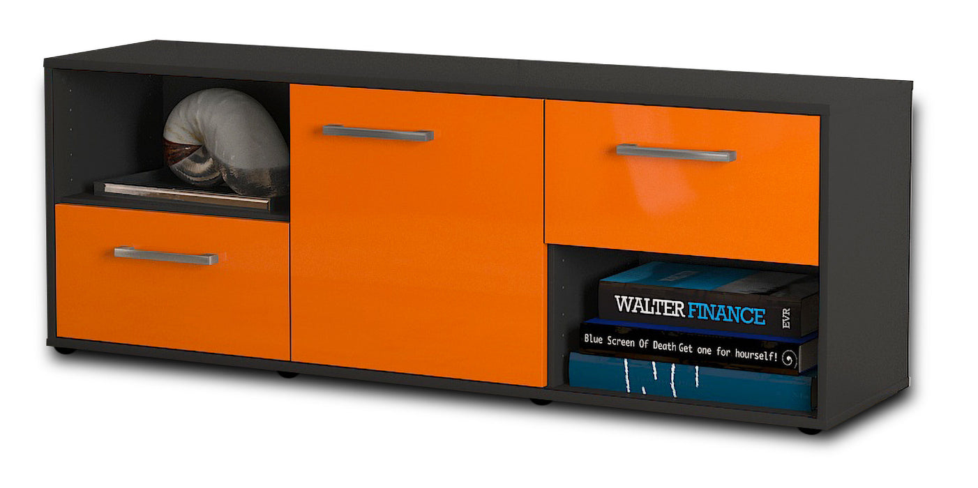 Lowboard Ambra, Orange Seite (136x49x35cm) - Dekati GmbH