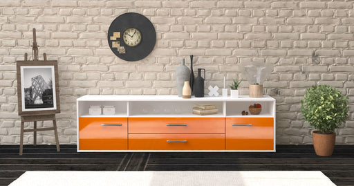 Lowboard Biancaneve, Orange Studio (180x49x35cm) - Dekati GmbH