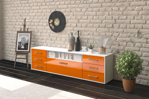 Lowboard Beatrice, Orange Front (180x49x35cm) - Dekati GmbH
