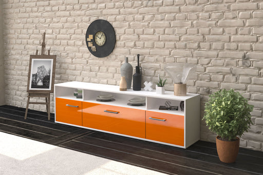 Lowboard BIANCA, Orange Front (180x49x35cm) - Dekati GmbH