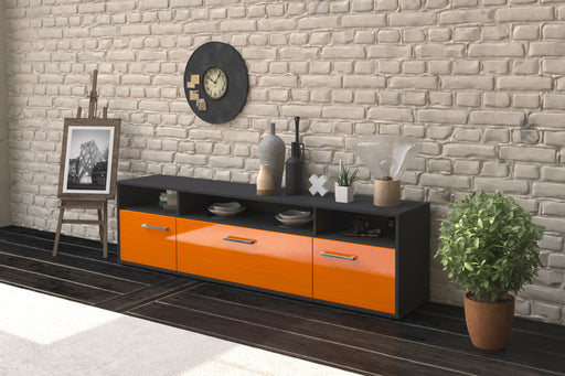 Lowboard BIANCA, Orange Front (180x49x35cm) - Dekati GmbH