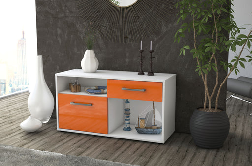 Lowboard stehend mit Griffen Alecia, Orange Front ( 92x49x35cm) - Dekati GmbH