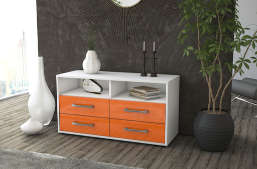 Lowboard stehend mit Griffen Alia, Orange Front ( 92x49x35cm) - Dekati GmbH
